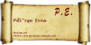 Pörge Erna névjegykártya